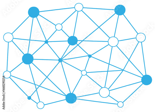 Digital connectivity network vector: simple composition of interconnected nodes and links