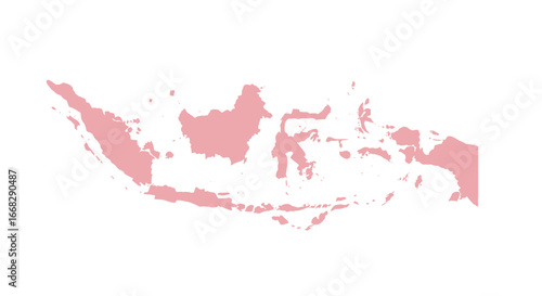 Detailed map of Indonesia showcasing archipelago geography and island formations in a pleasing aesthetic