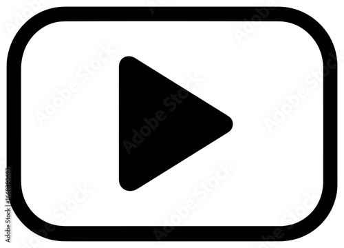 Minimal play button icon vector - modern multimedia symbols for interfaces and designs