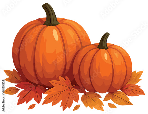 Autumn harvest vector: celebrate thanksgiving with pumpkins, leaves, and seasonal colors