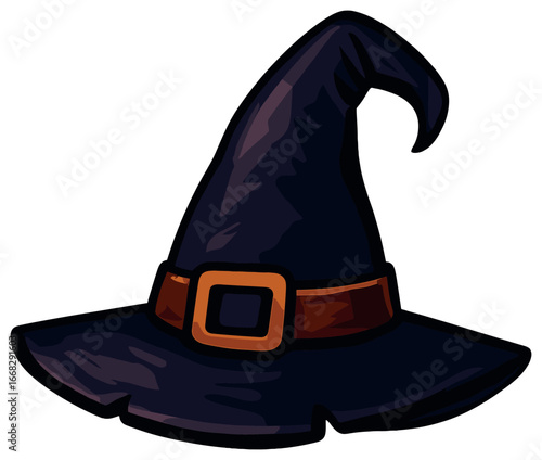Mystical witch's hat vector for halloween: enchanting, magical, mystical design element