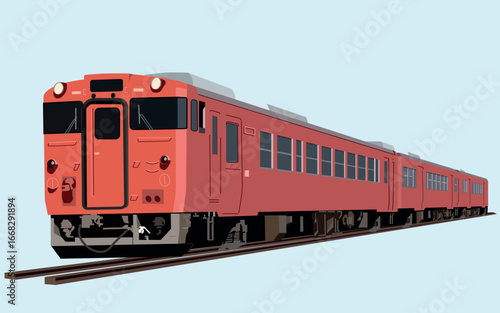 Red Train Vector Illustration
