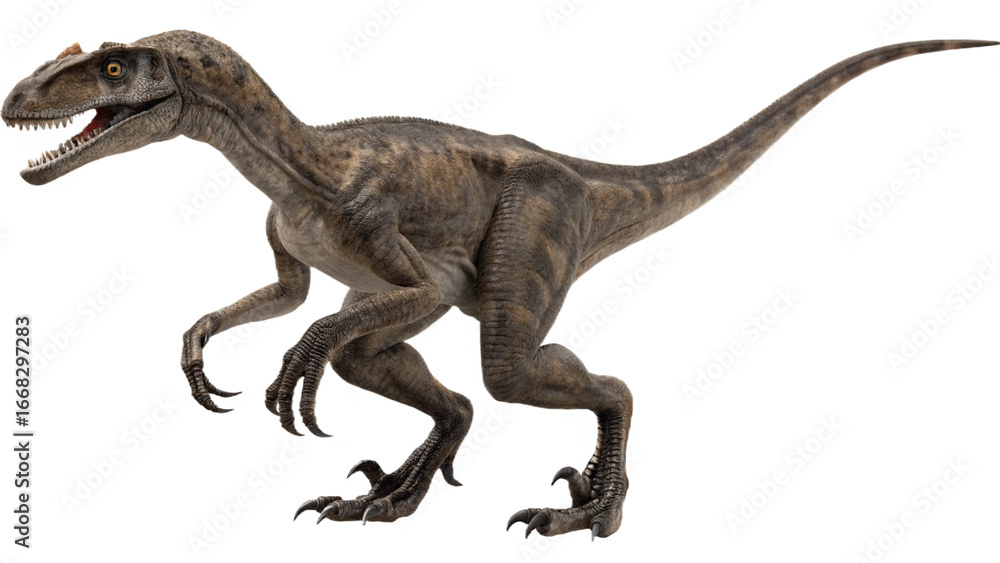 Fototapeta premium Velociraptor isolated on transparent PNG background