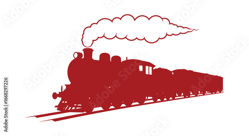red steam train engine with smoke coming out