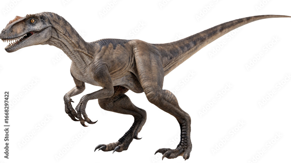 Fototapeta premium Velociraptor isolated on transparent PNG background