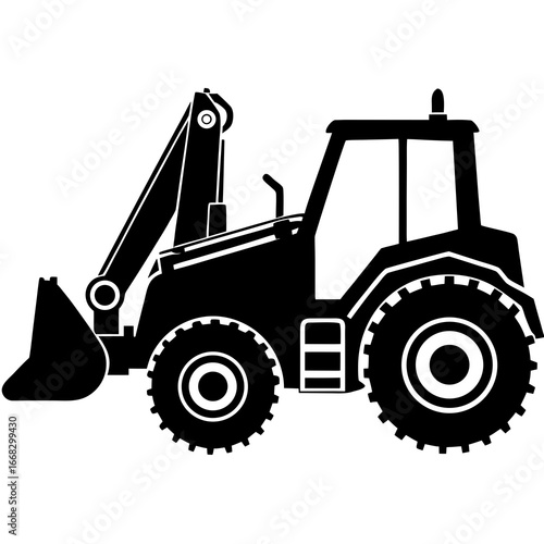 Backhoe Loader Construction Vehicle Vector