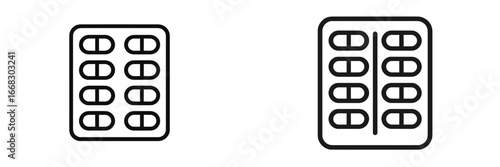 Vector illustration of pill packaging for medical use with dosage