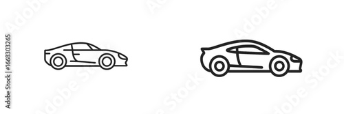 Vector illustration of two unique sports cars in profile view