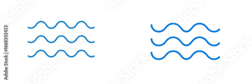 Wavy lines representing water or sound in vector illustration