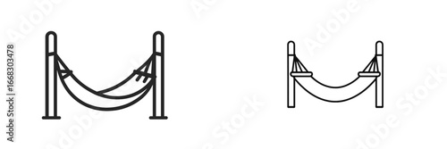 Vector illustration of a hammock in a minimalistic style