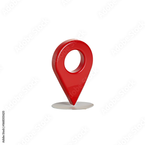 Free Download Red location pin icon on a transparent background representing map marker for navigation apps - GFXLoad
