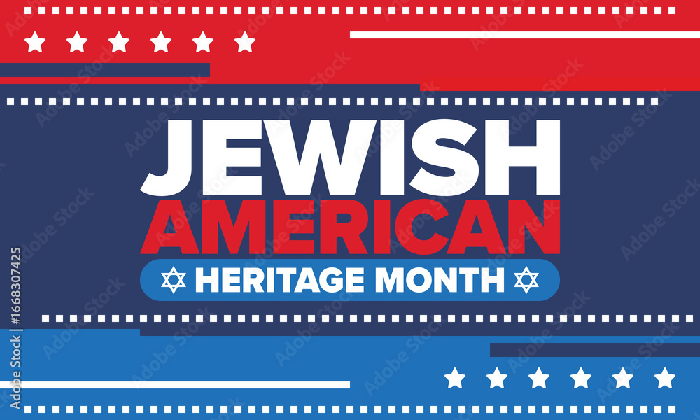 Naklejka premium Jewish American Heritage Month. Celebrated annual in May. Jewish American contribution to the history United States. Star of David. Israel symbol. Poster, card, banner and background. Vector