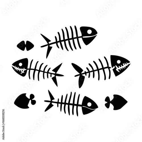 fish vector illustration bones