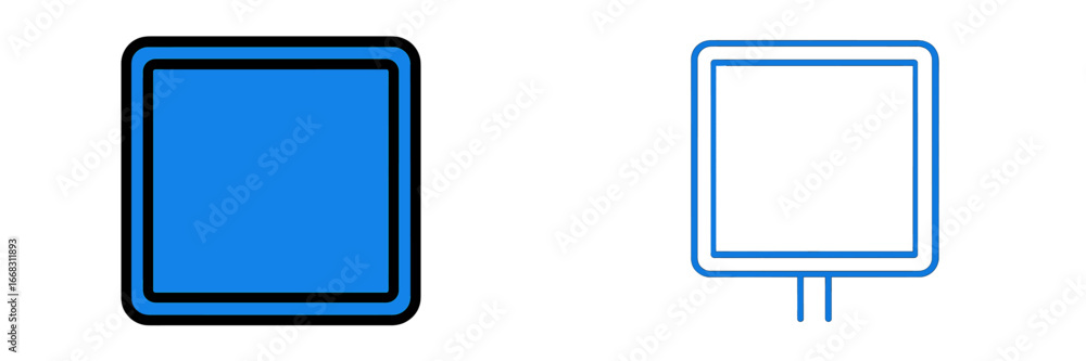Simple vector illustration of rectangular signage in two styles Simple vector illustration of rectangular signage in two styles