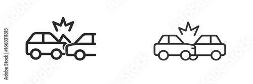 Vector illustration of car collisions and traffic accidents