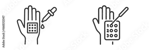 Microstock vector illustration showing dermatological testing methods