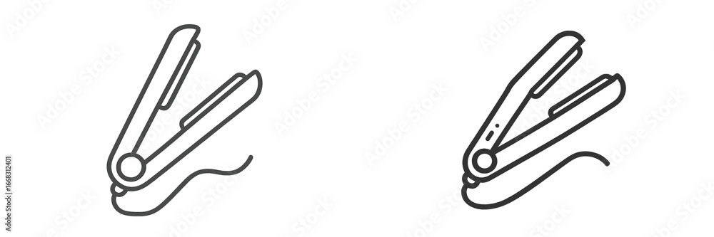 Obraz premium Chic vector illustration of hair straighteners on white