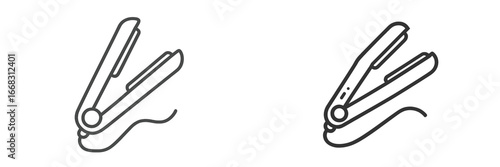 Chic vector illustration of hair straighteners on white