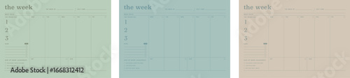 (earth) the week  planner printable personal planner page templates. Organizer & Schedule Planner.