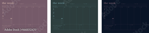 (Vintage) the week  planner printable personal planner page templates. Organizer & Schedule Planner.