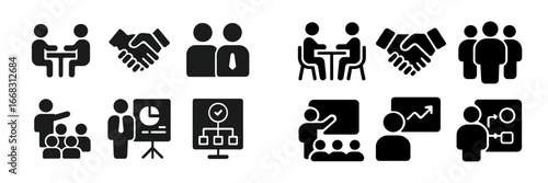 Vector illustration of business meetings and teamwork activities