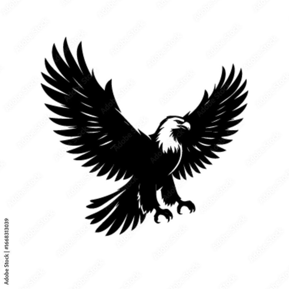 Obraz premium Fierce Flying Eagle Vector Illustration
