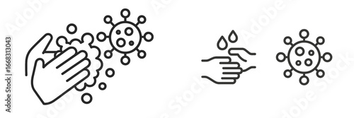 Vector illustration of handwashing to prevent virus transmission