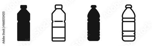 Water bottle icon. Mineral bottle symbol line. Editable stroke width