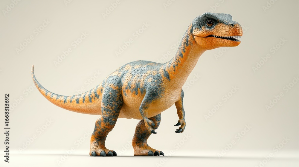 Naklejka premium Cartoon Dinosaur, Isolated Studio Shot, Possible Stock Photo Use