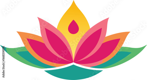 Vibrant lotus flower diwali symbol vector illustration scalable graphic for celebrations
