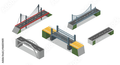Isometric bridge designs: urban infrastructure and architectural concepts