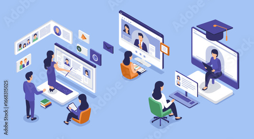 Remote learning isometric concepts: virtual classrooms and online communication