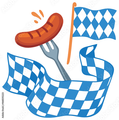Oktoberfest celebration vector: traditional bavarian elements, beer fest, festive icons