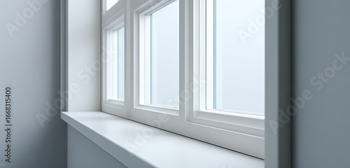 Wallpaper Mural clean fiberglass window with flush surface, push bar, grid muntins with diffused illumination. Torontodigital.ca