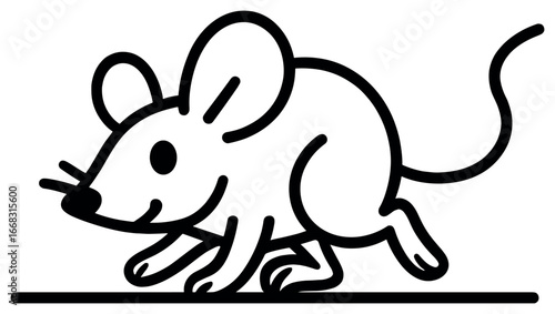 Playful mouse sketch vector - simplistic rodent art for children's books and crafts