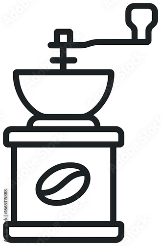 Minimalist coffee grinder vector | simple design | classic coffee maker graphic