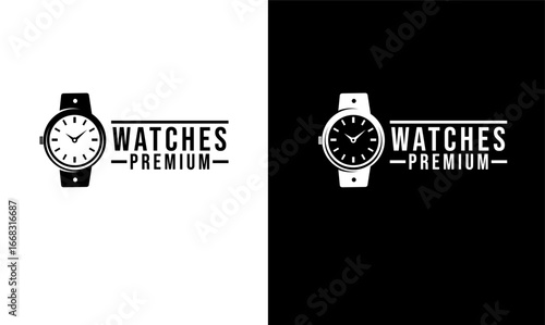 simple classic watch logo illustration