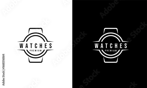 simple classic watch logo illustration