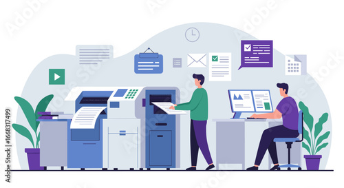 Office printing and workflow automation with modern equipment and technology