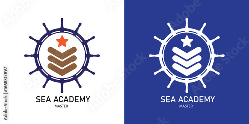 Elegant helm icon design suitable for navigation, coastal, and marine service