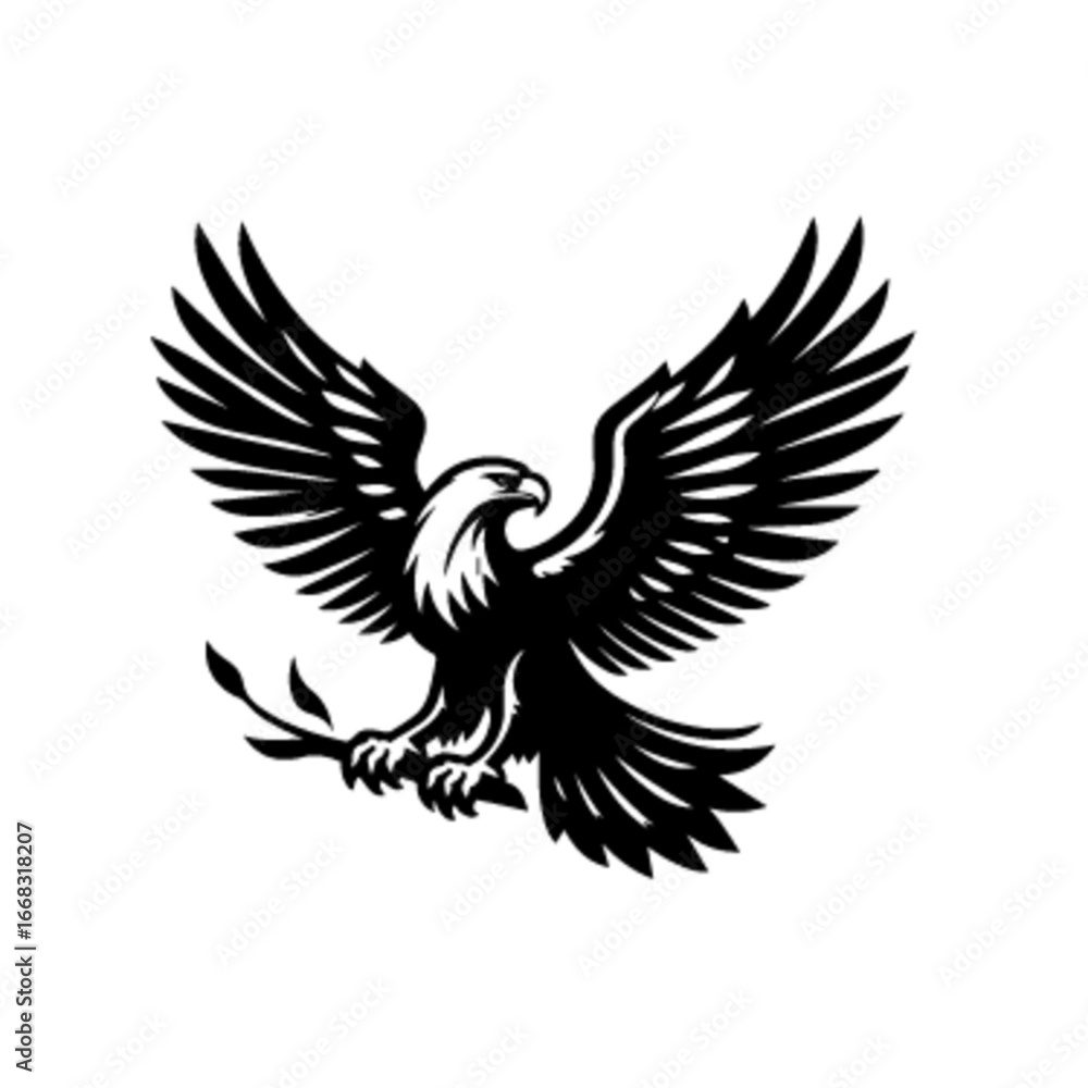 Obraz premium Majestic Eagle Vector Illustration in Flight