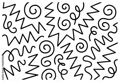 Dynamic abstract lines vector | curvy, zigzag, and swirled patterns for creative design