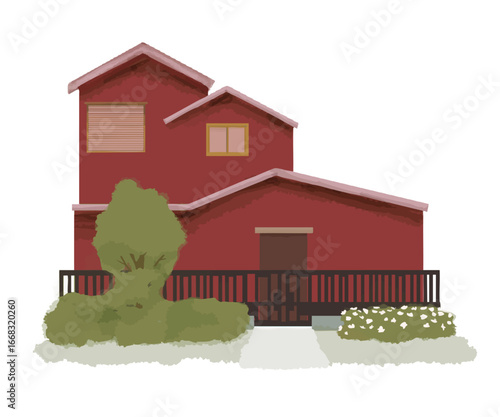 red house icon vector illustration