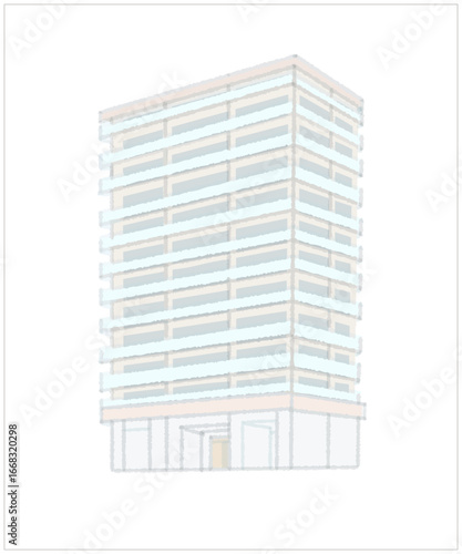 city high-rise apartment illustration