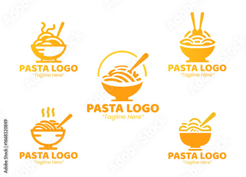 5 Pasta Logo Set Modern Minimalist Food and Beverage Brand Design