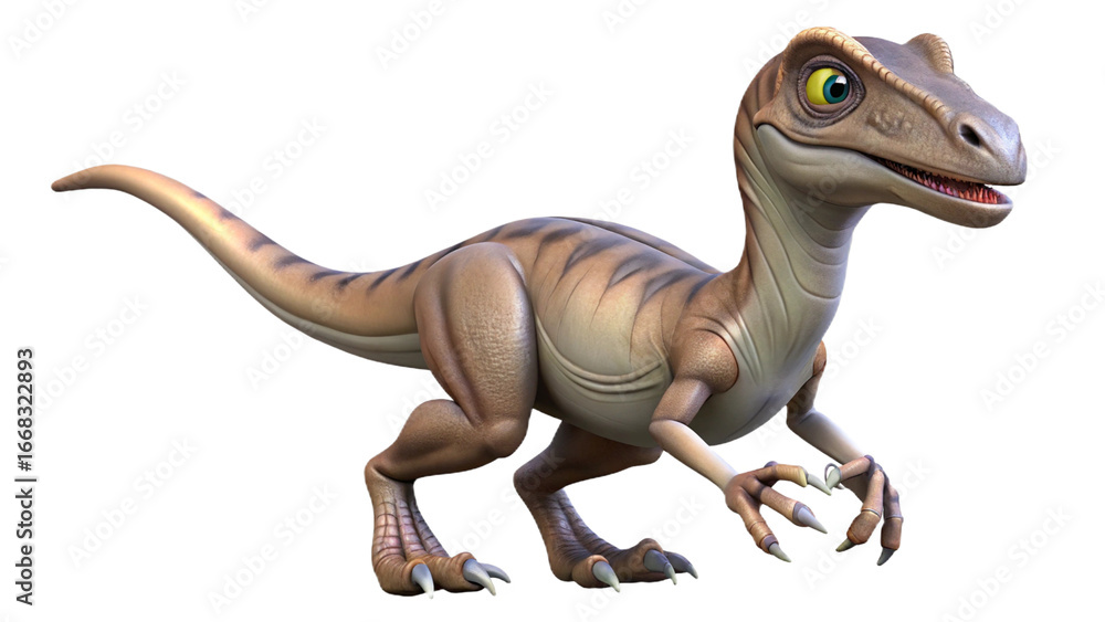 Fototapeta premium Velociraptor isolated on transparent PNG background
