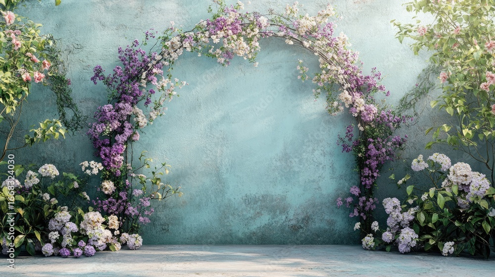 custom made wallpaper toronto digitalMaternity backdrop, wedding backdrop, photography background with delicate flowers arch and vintage wall.