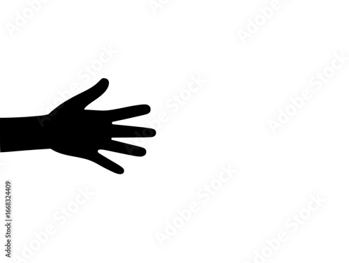 Hands of different skin tones are clasped together, with a beige background and a minimalist vector design