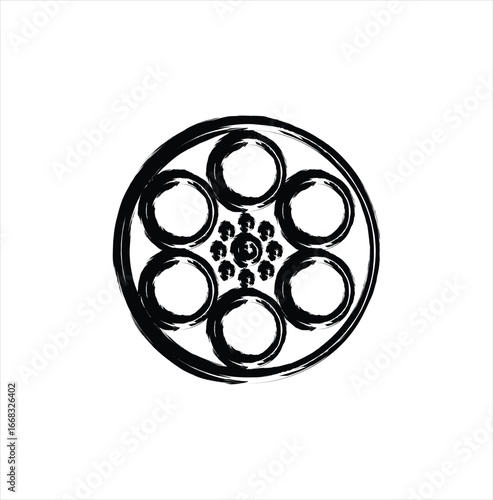 Film Roll Icon Brush Stroke Stock Illustration