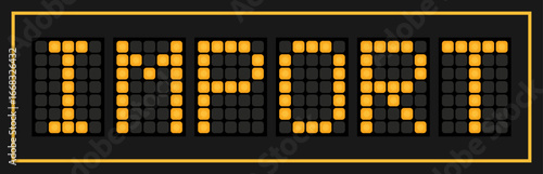 Orange color led banner in word import on black background